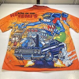 ED BIG DADDY ROTH RAT FINK All Over Print Hot Rod Car Racing SHIRT Sz Mens 3XL